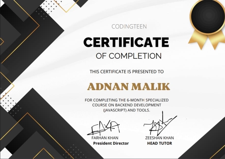 Back-end Development Certificate